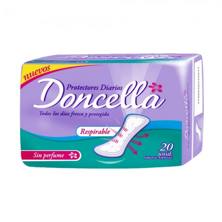 PROTECTORES DIARIOS DONCELLA x20U RESPIRABLE SIN PERFUME