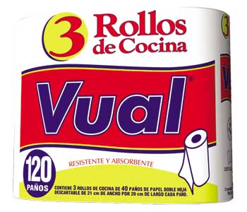 ROLLO DE COCINA VUAL x3 x120 PAÑOS